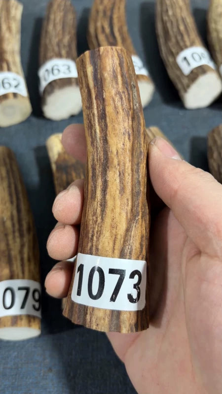 Antler Knife Handle Scale Blank #1073 – 115mm Natural Stag