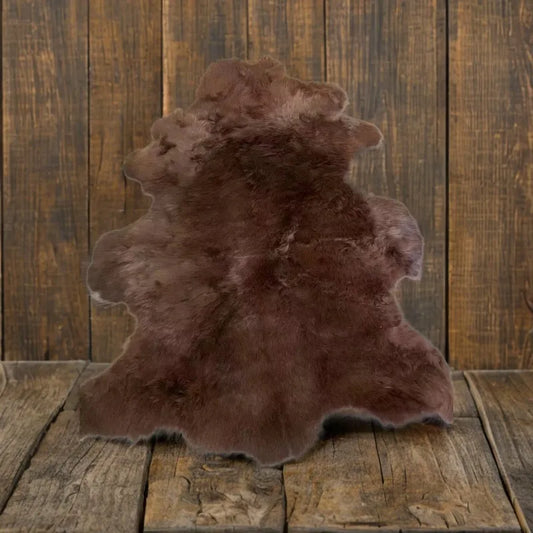 Brown sheep furcat dog sofa bed puppy gift Unique Natural color sheepskin wool leather fur carpet Genuine Leather Dry clean only