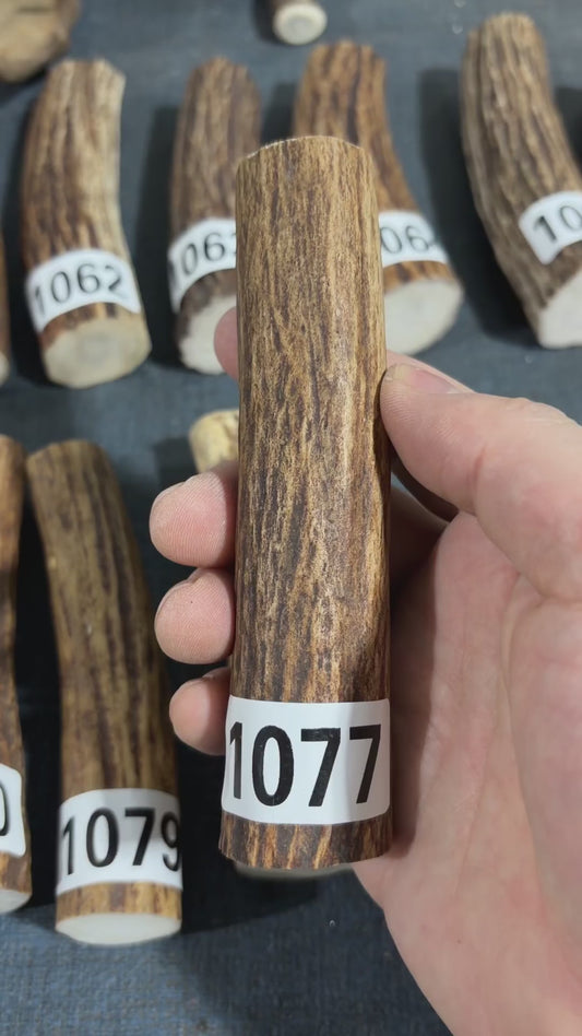 Antler Knife Handle Scale Blank #1077 – 128mm Natural Stag