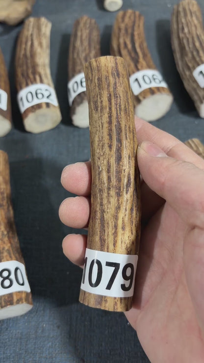 Antler Knife Handle Scale Blank #1079 – 125mm Natural Stag