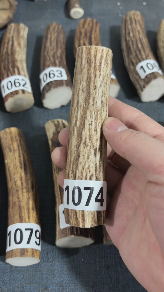 Antler Knife Handle Scale Blank #1074 – 124mm Natural Stag